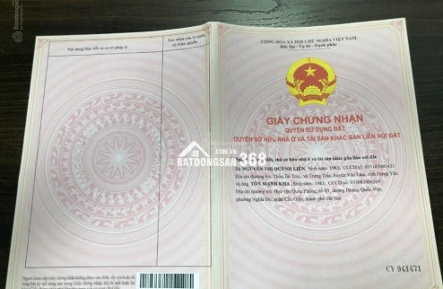 Sổ đỏ chính chủ. Quy hoạch an toàn. Khách mua yên tâm pháp lý để nắm giữ lâu dài.